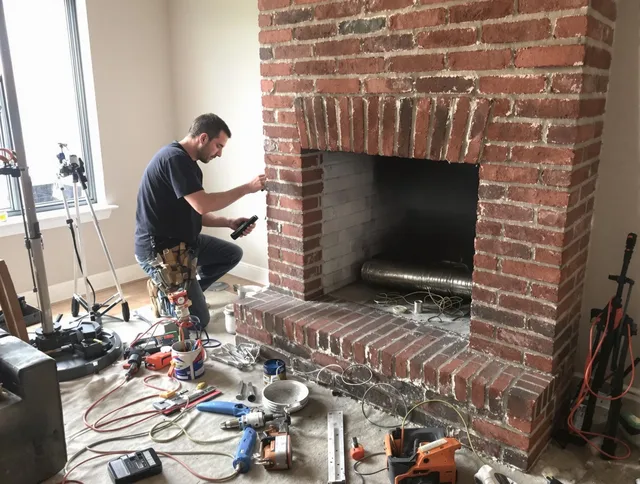 La Verne Chimney Sweep specialist finalizing chimney liner service in La Verne, CA