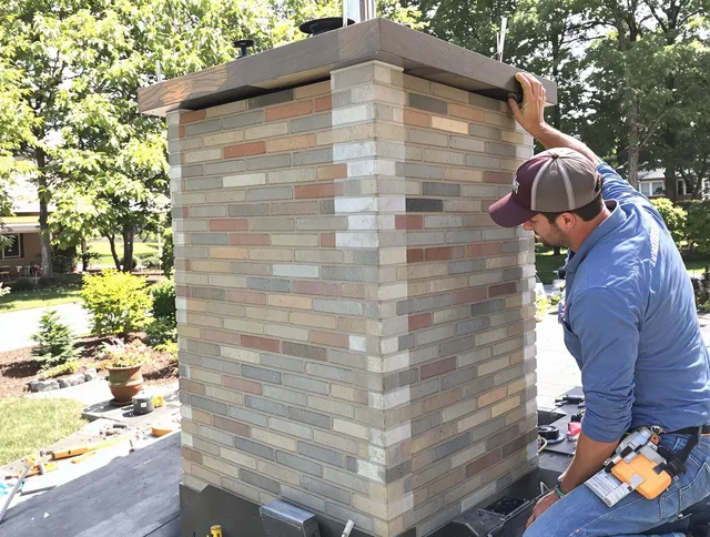 La Verne Chimney Sweep completing a modern chimney remodel in La Verne, CA