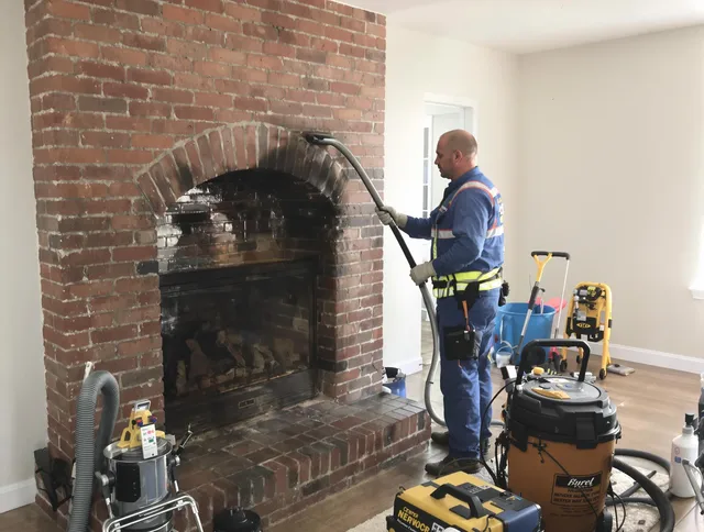 La Verne Chimney Sweep expert performing detailed chimney sweep in La Verne, CA