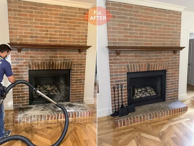 La Verne Chimney Sweep carefully sanitizing a fireplace in La Verne, CA