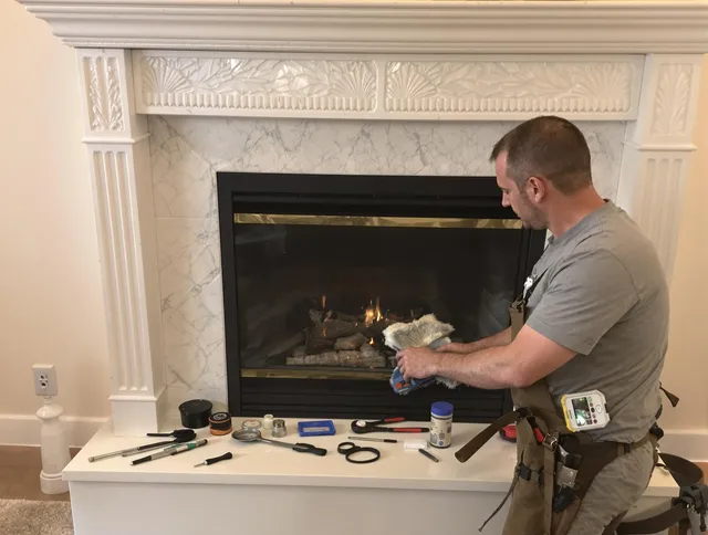 La Verne Chimney Sweep performing fireplace maintenance in La Verne, CA