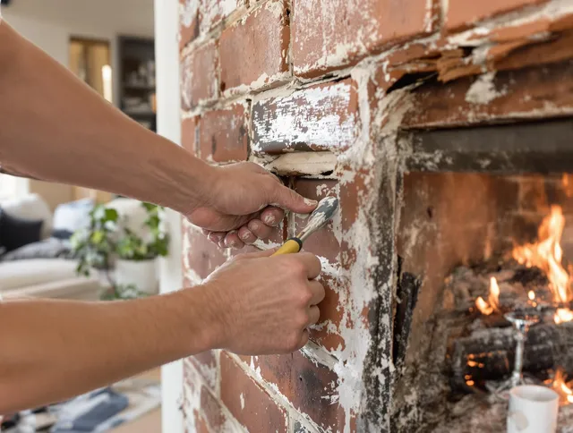Routine fireplace repair by La Verne Chimney Sweep in La Verne, CA