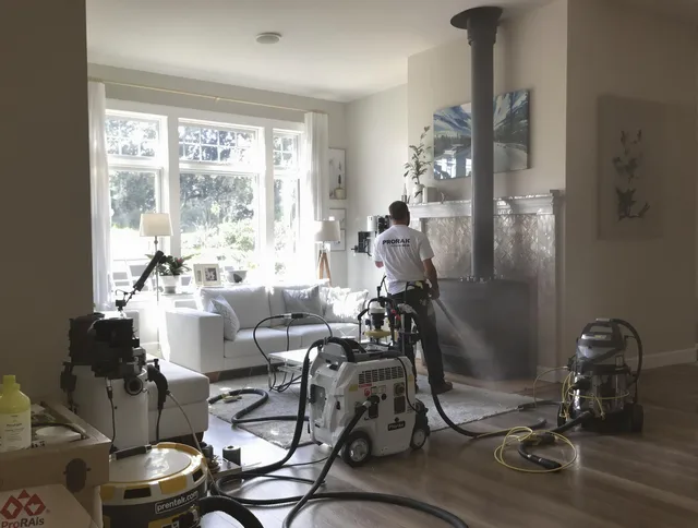 Soot removal service by La Verne Chimney Sweep for a fireplace in La Verne, CA
